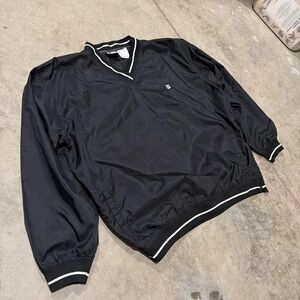 Vintage Wilson Windbreaker Crewneck Jacket Black